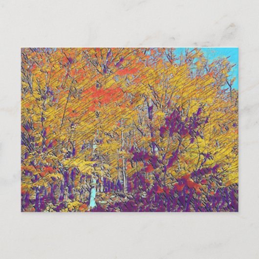 moderne impressionistische Bäume Postkarte (Vorderseite)