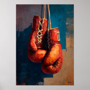 Moderne impressionistische Boxhandschuhe Stärke Poster