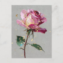 Moderne impressionistische Goldblatt-Rosa-Ölfarbe