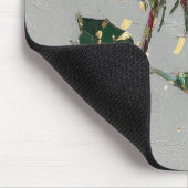 Moderne impressionistische Goldblatt-Rosa-Rosenölf Mousepad (Ecke)
