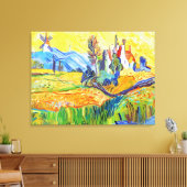 Moderne Impressionistische Kunst Sommerprovenzalem Leinwanddruck (Insitu (Wohnzimmer))