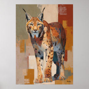 Moderne impressionistische Luchs-Malerei Elegant Poster
