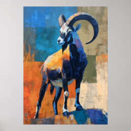 Moderne impressionistische Ram-Malerei, kühne Wild Poster