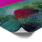 Moderne Impressionistische Weide am Meer Poster (Ecke)