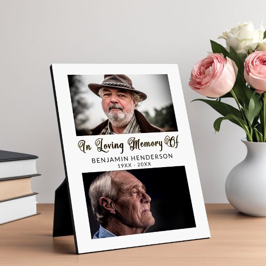 Moderne In Loving Memory 2 Foto Fotoplatte