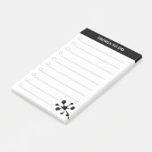 Moderne, in Schwarz-Weiß gehaltene Deko-Deko Post-it Klebezettel (angewinkelt)