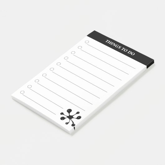 Moderne, in Schwarz-Weiß gehaltene Deko-Deko Post-it Klebezettel (angewinkelt)