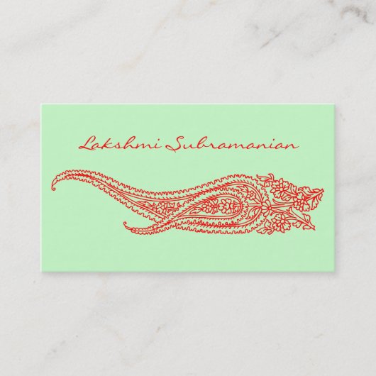 Moderne India Paisley Business Cards Visitenkarte (Vorderseite)