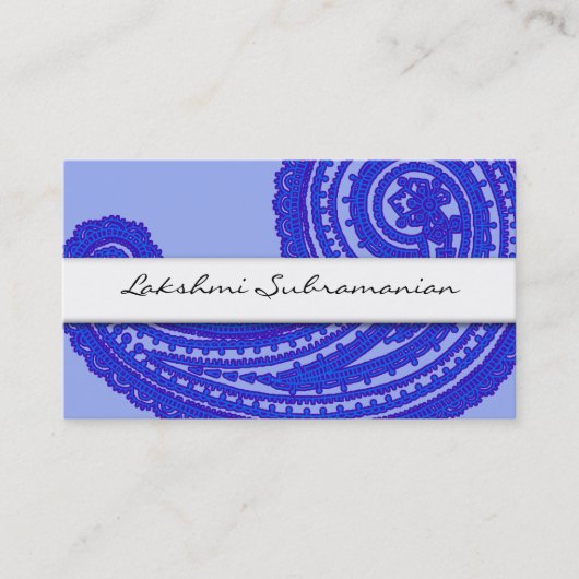 Moderne India Paisley Business Cards Visitenkarte (Vorderseite)