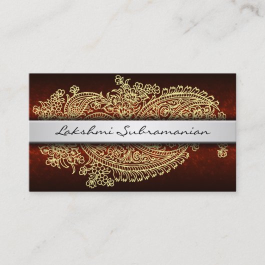 Moderne India Paisley Business Cards Visitenkarte (Vorderseite)