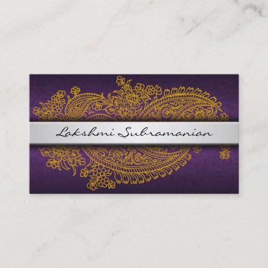 Moderne India Paisley Business Cards Visitenkarte (Vorderseite)