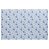Moderne Indigo Blue Cone Blume auf Weiß Stoff (Yard (91,4 cm))