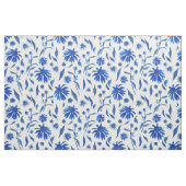 Moderne Indigo Blue Cone Blume auf Weiß Stoff (Fat Quarter (45,7 x 55,9 cm))
