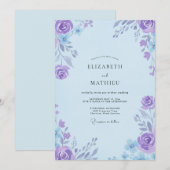 Moderne Indigo-Violette Hochzeit Einladung (Vorne/Hinten)