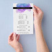 Moderne Indigo Watercolor Preise & Dienstleistunge Flyer (Handgriff)