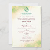 Moderne indische Hindu Wedding Ganesha Logo Minima Einladung (Vorderseite)