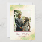 Moderne indische Hindu Wedding Ganesha Logo Minima Einladung (Rückseite)