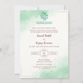 Moderne indische Hindu Wedding Ganesha Logo Minima Einladung (Vorderseite)