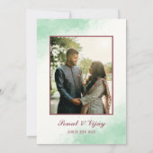 Moderne indische Hindu Wedding Ganesha Logo Minima Einladung (Rückseite)