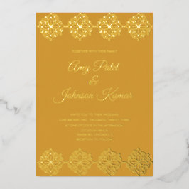 Moderne indische Mandala-Hochzeit Folieneinladung