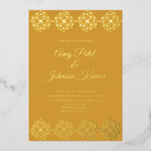 Moderne indische Mandala-Hochzeit Folieneinladung