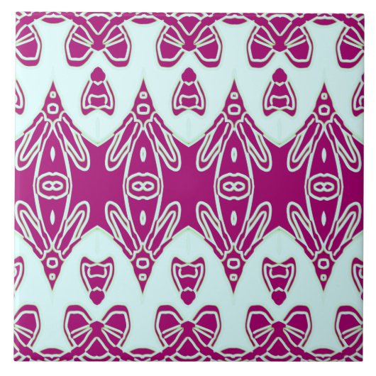 Moderne indische Tradition Aquamarin & Maroon Klas Fliese (Vorderseite)