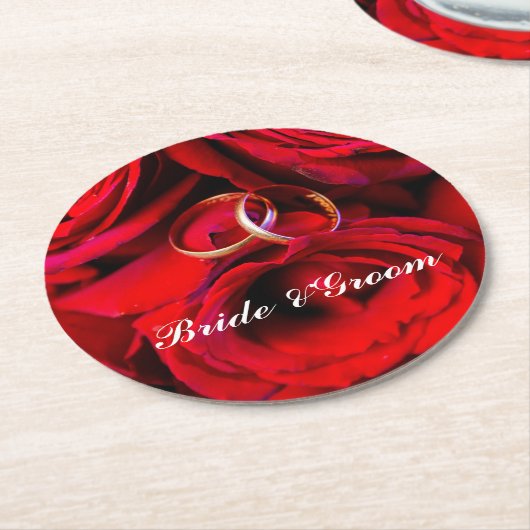 Moderne, individuell anpassbare Hochzeitsdesign-Un Runder Pappuntersetzer (Angewinkelt)