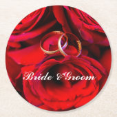 Moderne, individuell anpassbare Hochzeitsdesign-Un Runder Pappuntersetzer (Vorderseite)