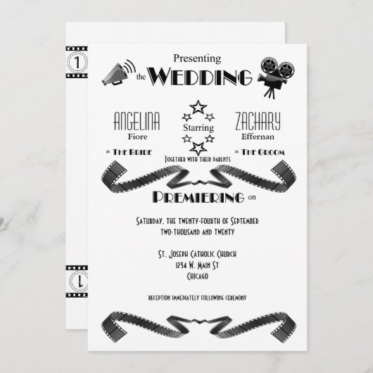 Moderne, individuell anpassbare Hochzeitsfeier Einladung (Vorne/Hinten)