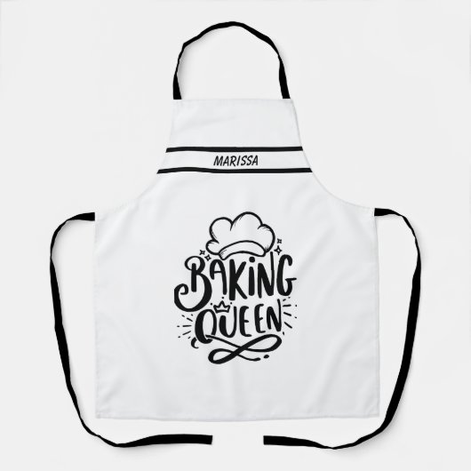 Moderne, individuell anpassbare Name Baking Queen Schürze (Vorderseite)