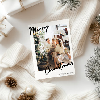 Moderne, individuell anpassbare Weihnachts-Fotokar Einladung