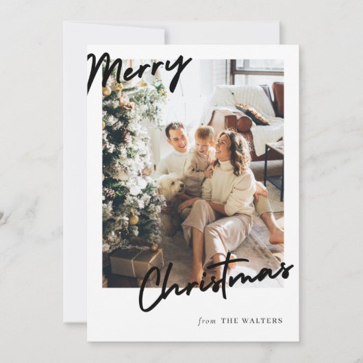 Moderne, individuell anpassbare Weihnachts-Fotokar Einladung (Vorderseite)