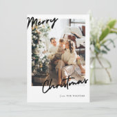 Moderne, individuell anpassbare Weihnachts-Fotokar Einladung (Stehend Vorderseite)