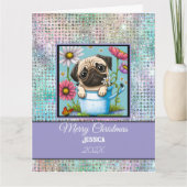 Moderne, individuell anpassbare Weihnachtsferien Karte (Vorderseite)