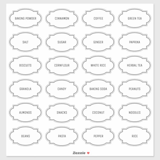 Moderne, individuell gestaltete Kitchen Pantry Lab Aufkleber (Blatt)