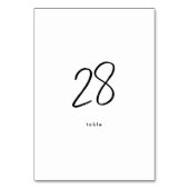 Moderne, individuell gestaltete Schwarze Hochzeit Tischnummer (Rückseite)