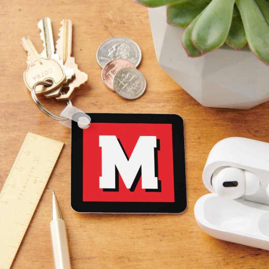 Moderne individuelle Anfangsbuchstaben-Monogramm-M Schlüsselanhänger (Schreibtisch)