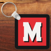 Moderne individuelle Anfangsbuchstaben-Monogramm-M Schlüsselanhänger (Vorderseite)