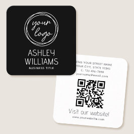 Moderne individuelle Firmenlogo-QR-Code Elegant Sc Quadratische Visitenkarte
