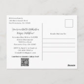 Moderne, individuelle Foto-, QR-Code-, Abschluss-E Postkarte (Rückseite)