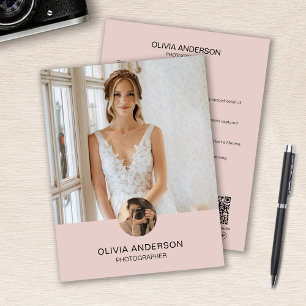 Moderne individuelle Foto-QR-Rosa Fotografen-Gesch Flyer