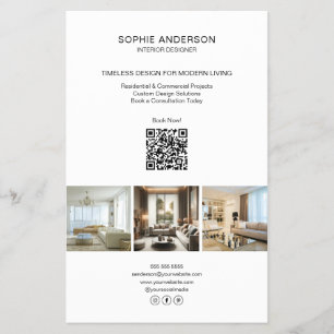 Moderne individuelle Foto-QR-Weiß professionell Ge Flyer