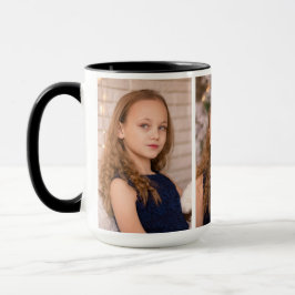 Moderne individuelle Fotocollage aus drei Fotos Tasse
