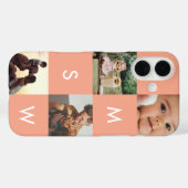 Moderne individuelle Fotocollage-Monogramm | Rosa Case-Mate iPhone Hülle (Rückseite (Horizontal))