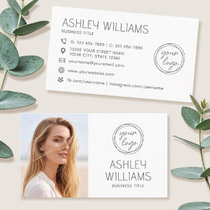 Moderne individuelle Fotofarblogo-Marke elegante W Visitenkarte