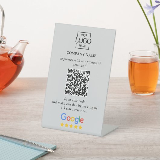 Moderne individuelle Google Bewertungen QR-Code Fi Sockelschild (In SItu)