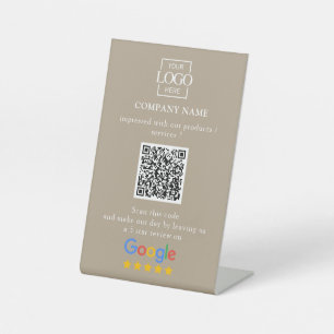 Moderne individuelle Google-Bewertungen QR-Code Fi Sockelschild