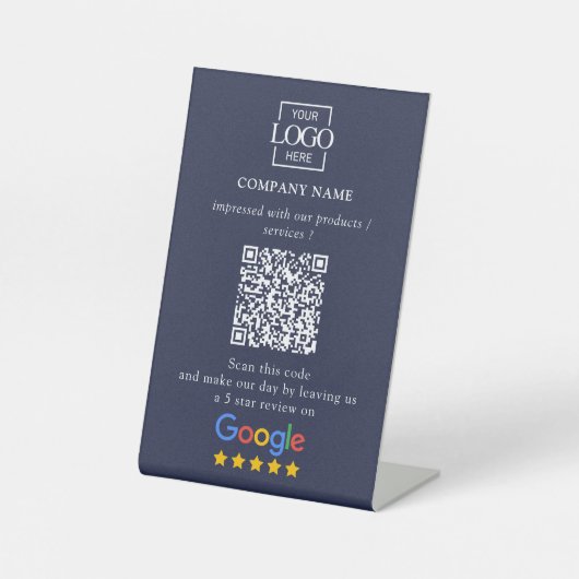 Moderne individuelle Google Bewertungen QR-Code Fi Sockelschild (Vorderseite)
