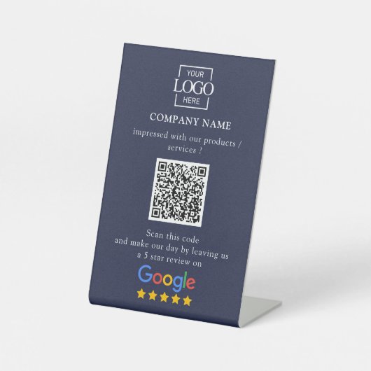 Moderne individuelle Google-Bewertungen QR-Code Fi Sockelschild (Vorderseite)
