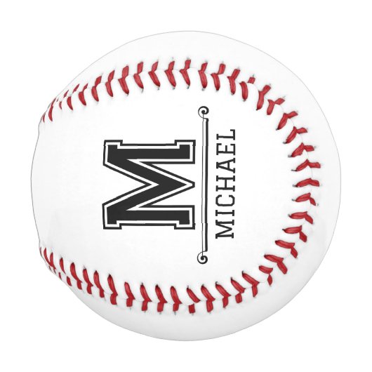 Moderne individuelle Initialen Name Baseball (Vorne Rechts)